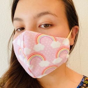 New boho rainbow print printed face mask covering